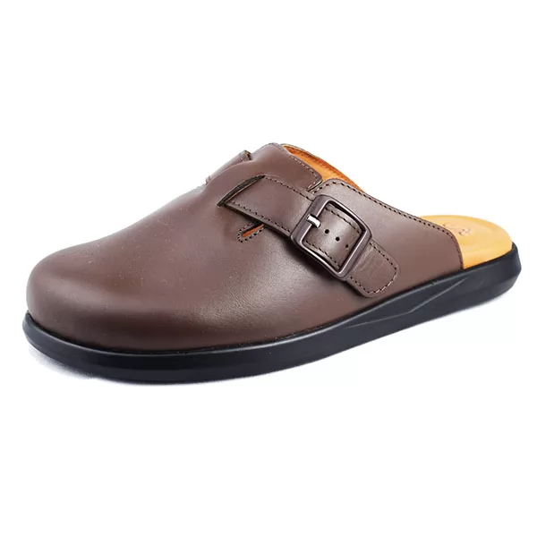 Sabot mule pour homme 1616 marron cuir .......... sandale médicale femme confortable Maroc